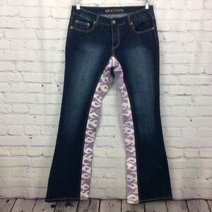 Gravitate Jeans Women’s Size 10X32 Purple Flame Denim Bootcut Motorcycle Festive